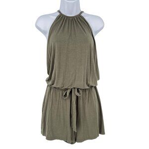 Michael Stars Jonnie Sleeveless Romper in Army Green Size Large